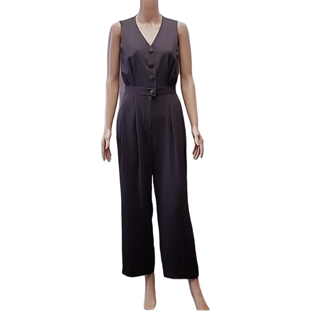 GARFIELD AND MARKS Brown Women's Jumpsuit‎ sleeveless V neck Size 4 Small